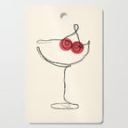Minimalist Cherry Cosmo Cocktail Drink Cutting Board Gallery Image 1