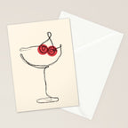 Minimalist Cherry Cosmo Cocktail Drink Stationery Card Gallery Image 2