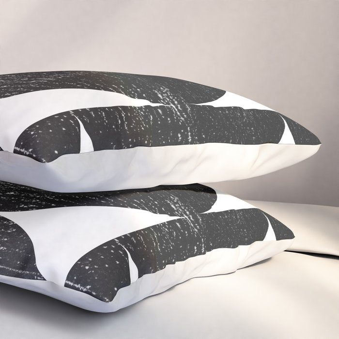 Black and White Mid Century Modern Op Art Pillow Sham Gallery Image 3