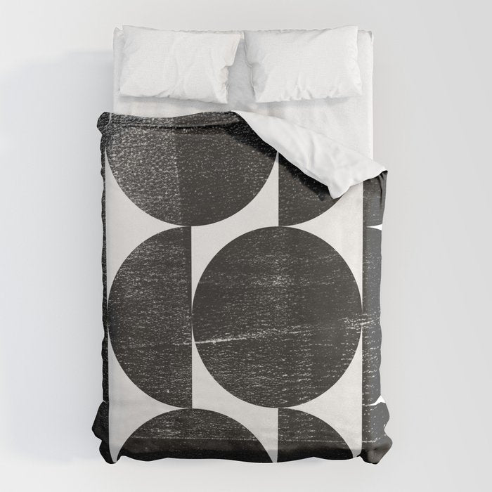 Black and White Mid Century Modern Op Art Duvet Cover Gallery Image 1