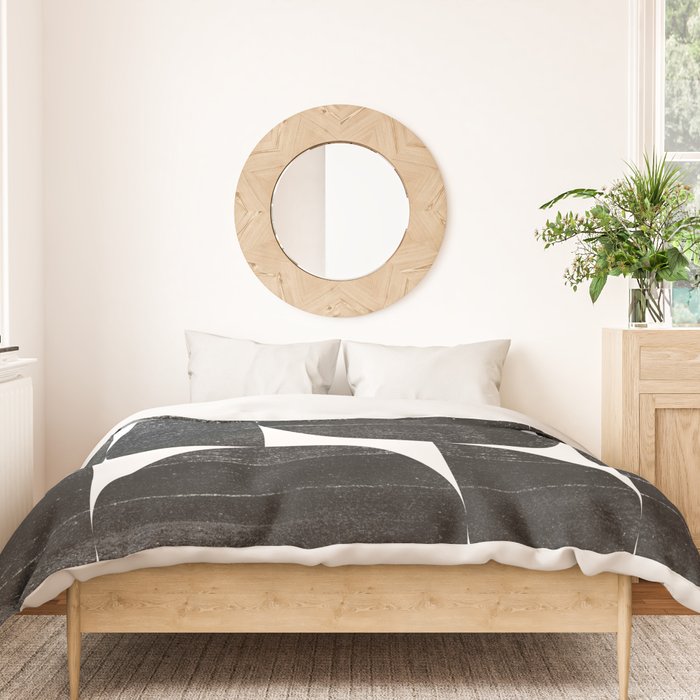 Black and White Mid Century Modern Op Art Duvet Cover Gallery Image 3