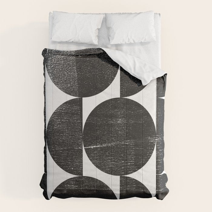 Black and White Mid Century Modern Op Art Comforter Gallery Image 6