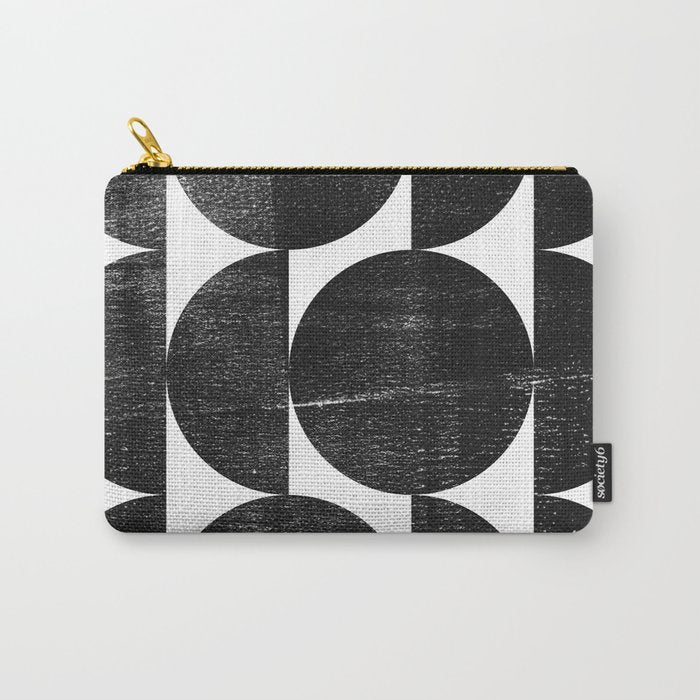 Black and White Mid Century Modern Op Art Carry All Pouch Gallery Image 1