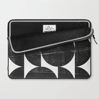 Black and White Mid Century Modern Op Art Laptop Sleeve Gallery Image 2