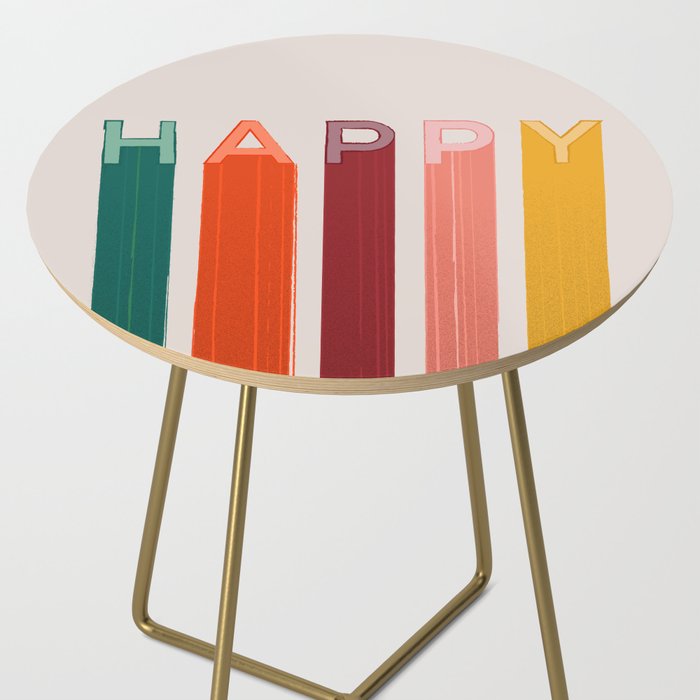 Happy Letters in Retro Colors Side Table Gallery Image 2