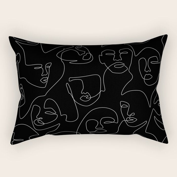 Face Lace Rectangular Pillow Gallery Image 1