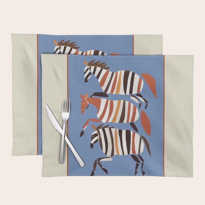 Striped Running Horses Placemat Gallery Image 1