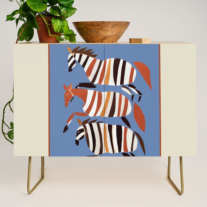 Striped Running Horses Credenza Gallery Image 1