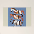 Striped Running Horses Welcome Mat Gallery Image 1