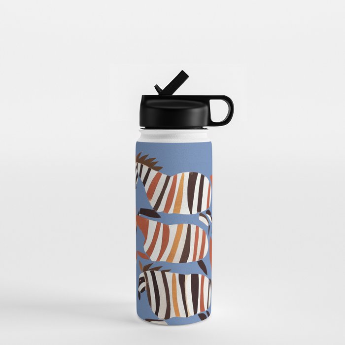 Striped Running Horses Water Bottle Gallery Image 1