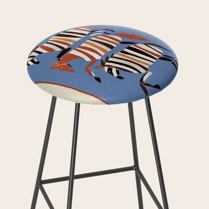 Striped Running Horses Stool Gallery Image 2