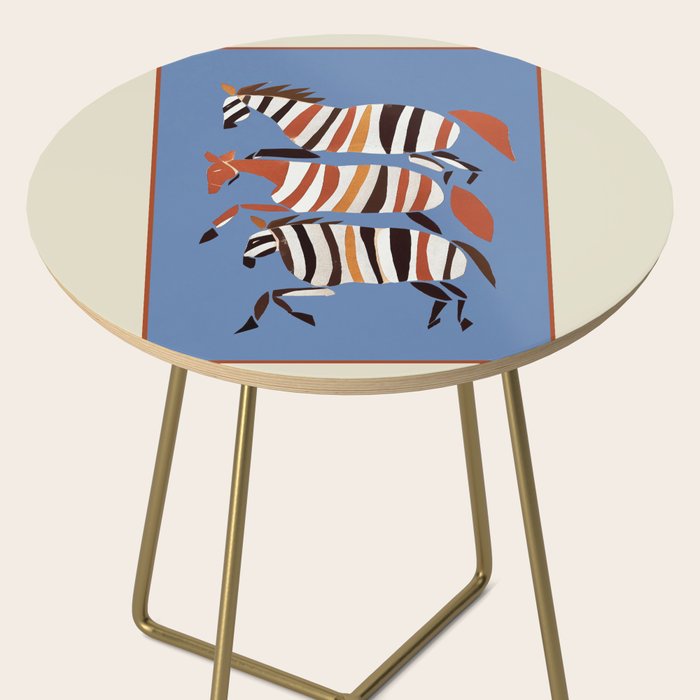 Striped Running Horses Side Table Gallery Image 2