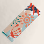Summer Abstract, Floral Prints, Orange, Teal, Blue, Colourful Prints. Yoga Mat Gallery Image 1