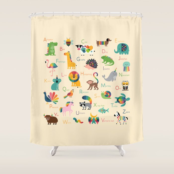 Rainbow Zoo Shower Curtain Gallery Image 1