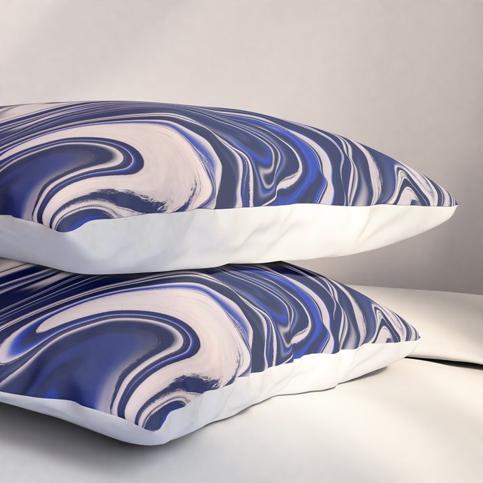Dark blue marbled art Pillow Sham Gallery Image 3