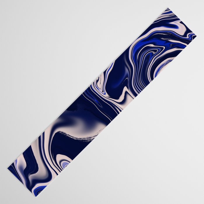 Dark blue marbled art Table Runner Gallery Image 3