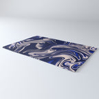 Dark blue marbled art Rug Gallery Image 3