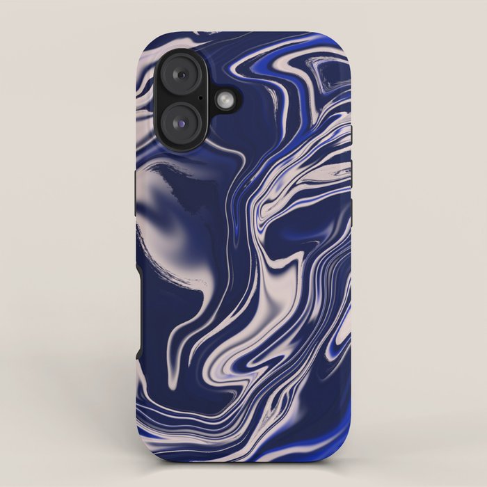 Dark blue marbled art iPhone Case Gallery Image 1