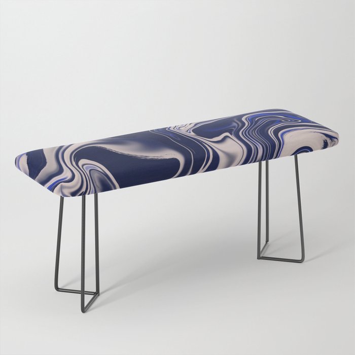Dark blue marbled art Bench Gallery Image 1