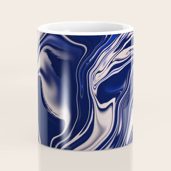 Dark blue marbled art Coffee Mug Gallery Image 4