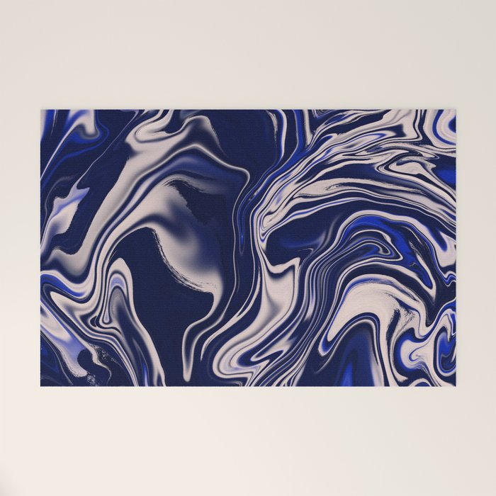Dark blue marbled art Welcome Mat Gallery Image 1