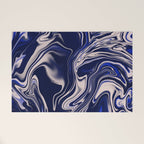 Dark blue marbled art Welcome Mat Gallery Image 1