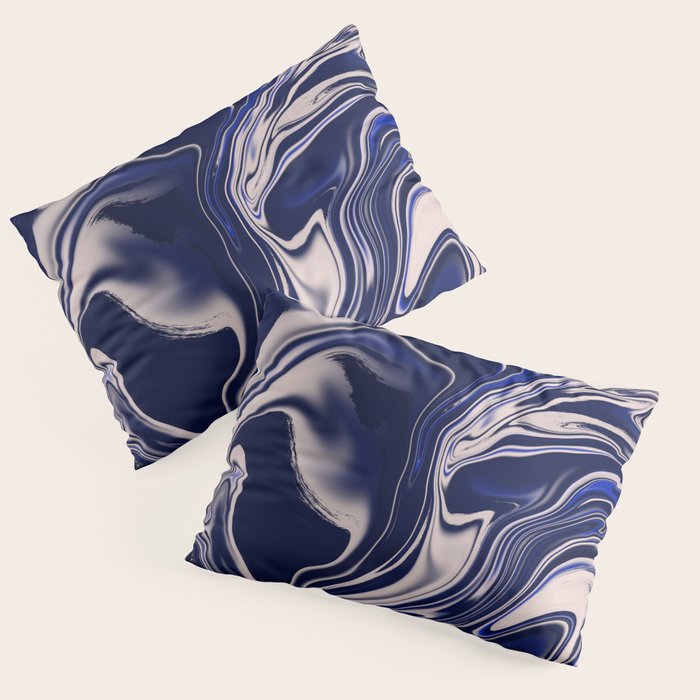 Dark blue marbled art Pillow Sham Gallery Image 1