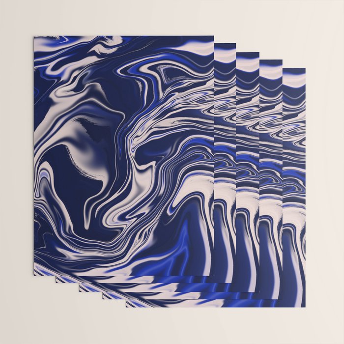 Dark blue marbled art Wrapping Paper Gallery Image 3