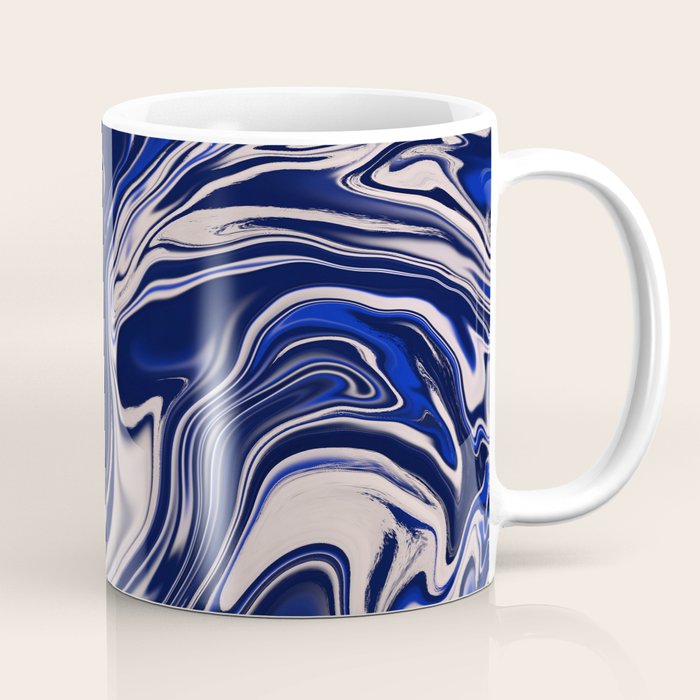 Dark blue marbled art Coffee Mug Gallery Image 1