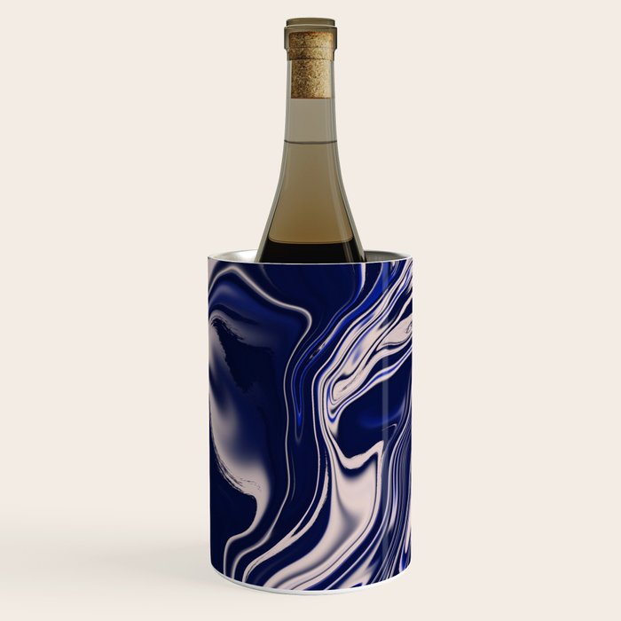 Dark blue marbled art Wine Chiller Gallery Image 1