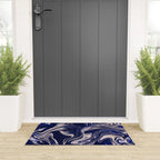 Dark blue marbled art Welcome Mat Gallery Image 3