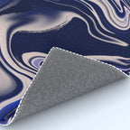 Dark blue marbled art Rug Gallery Image 4