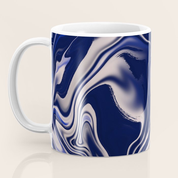 Dark blue marbled art Coffee Mug Gallery Image 3