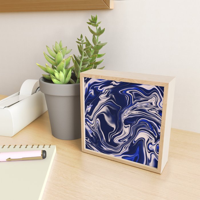 Dark blue marbled art Mini Art Print Gallery Image 2