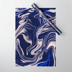 Dark blue marbled art Wrapping Paper Gallery Image 1