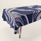 Dark blue marbled art Tablecloth Gallery Image 1