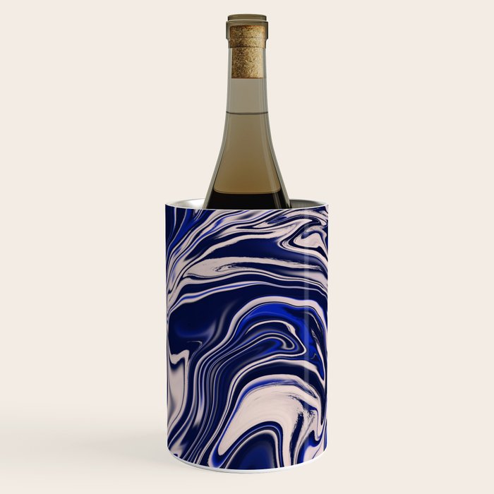 Dark blue marbled art Wine Chiller Gallery Image 3