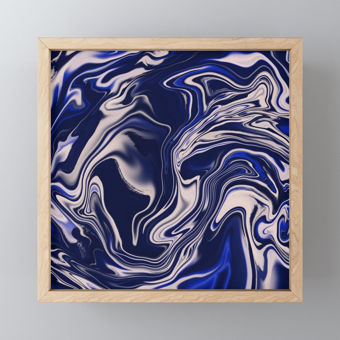 Dark blue marbled art Mini Art Print Gallery Image 1