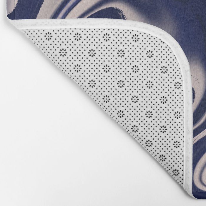 Dark blue marbled art Bath Mat Gallery Image 2
