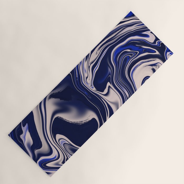 Dark blue marbled art Yoga Mat Gallery Image 1