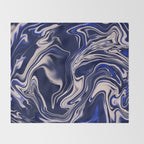 Dark blue marbled art Throw Blanket Gallery Image 2