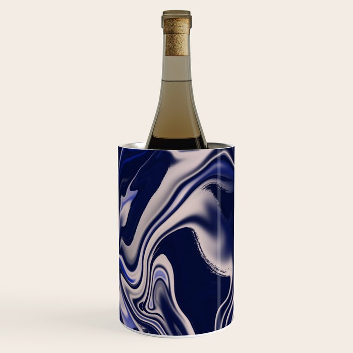 Dark blue marbled art Wine Chiller Gallery Image 2