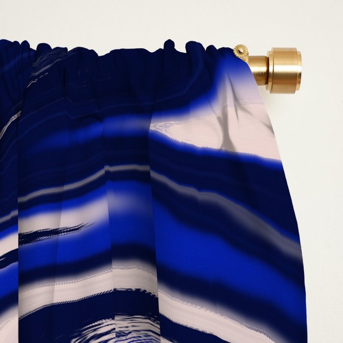 Dark blue marbled art Window Curtain Gallery Image 2