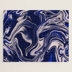 Dark blue marbled art Jigsaw Puzzle Gallery Image 1