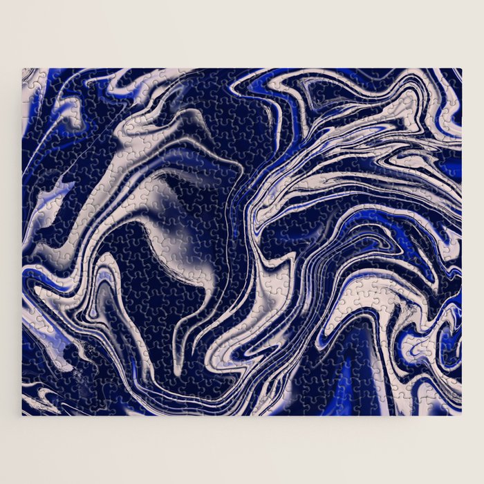 Dark blue marbled art Jigsaw Puzzle Gallery Image 1
