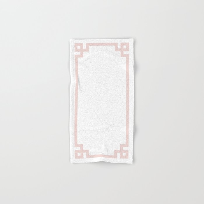 Blush Greek Key Border Bath Towel Gallery Image 1