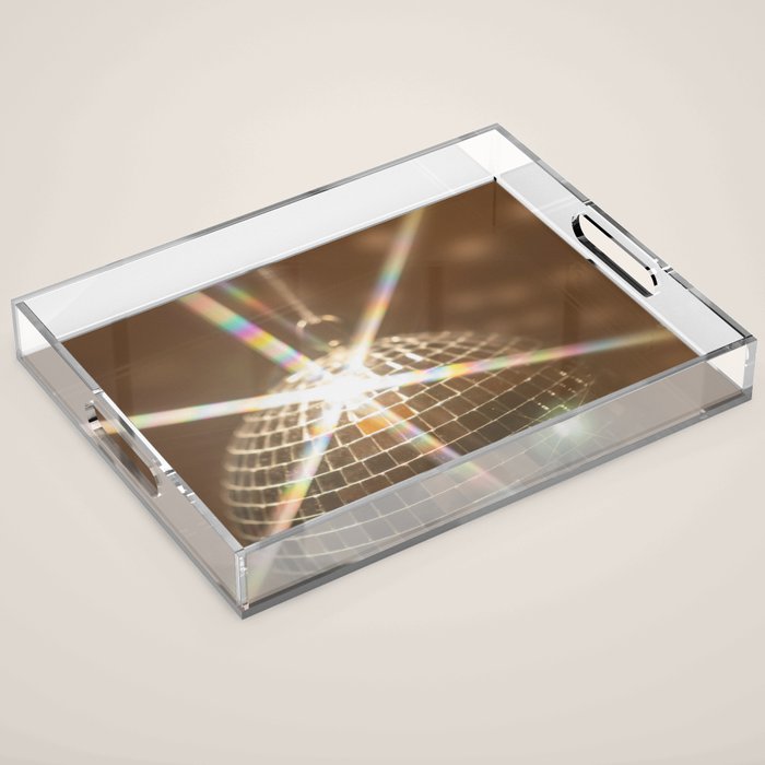 Festive Disco Ball Sparkling Holiday Party Room Decor Photography Acrylic Tray Gallery Image 1