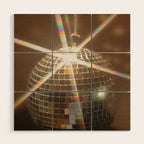 Festive Disco Ball Sparkling Holiday Party Room Decor Photography Wood Wall Art Gallery Image 1