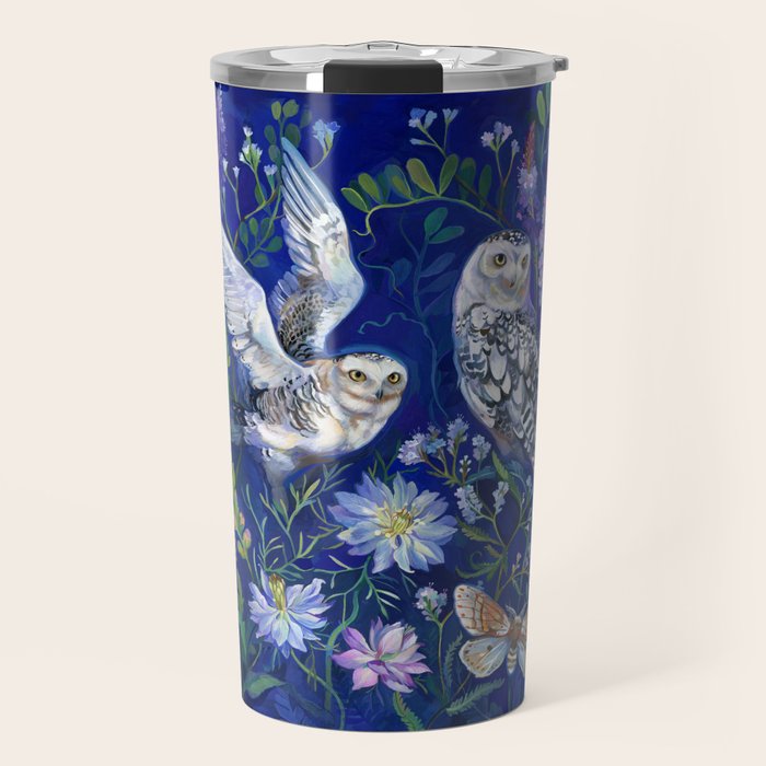Flower Garden Owls Travel Mug Gallery Image 1