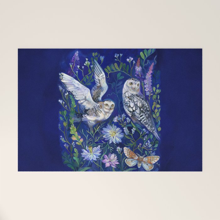 Flower Garden Owls Welcome Mat Gallery Image 1
